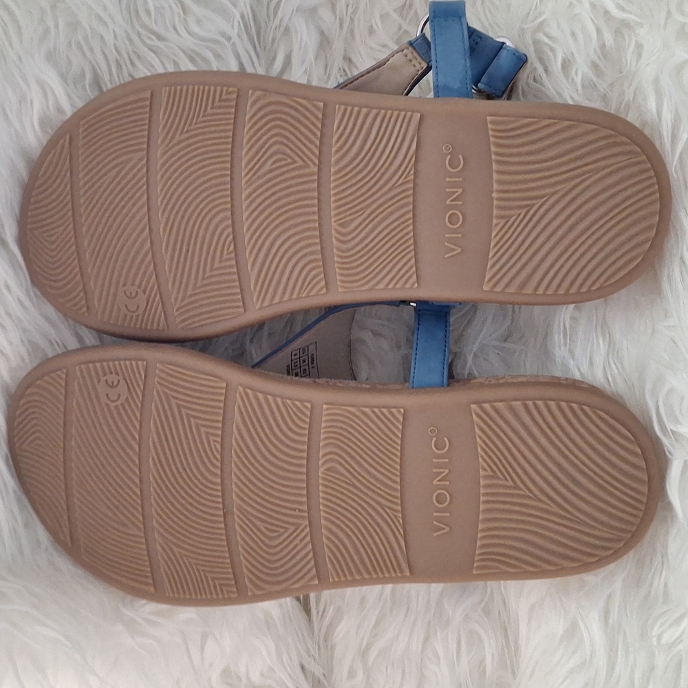 Vionic Kirra ll  Blue Suede Thong Sandals with Comfort and Style - Picture 5 of 8